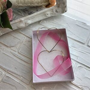 Gold Heart Earrings, holiday, large heart earrings, pierced earrings, valentine